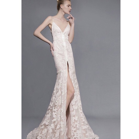Victoria Kyriakides ARIA Floral Sequin Lace Gown 8 - Picture 2 of 7